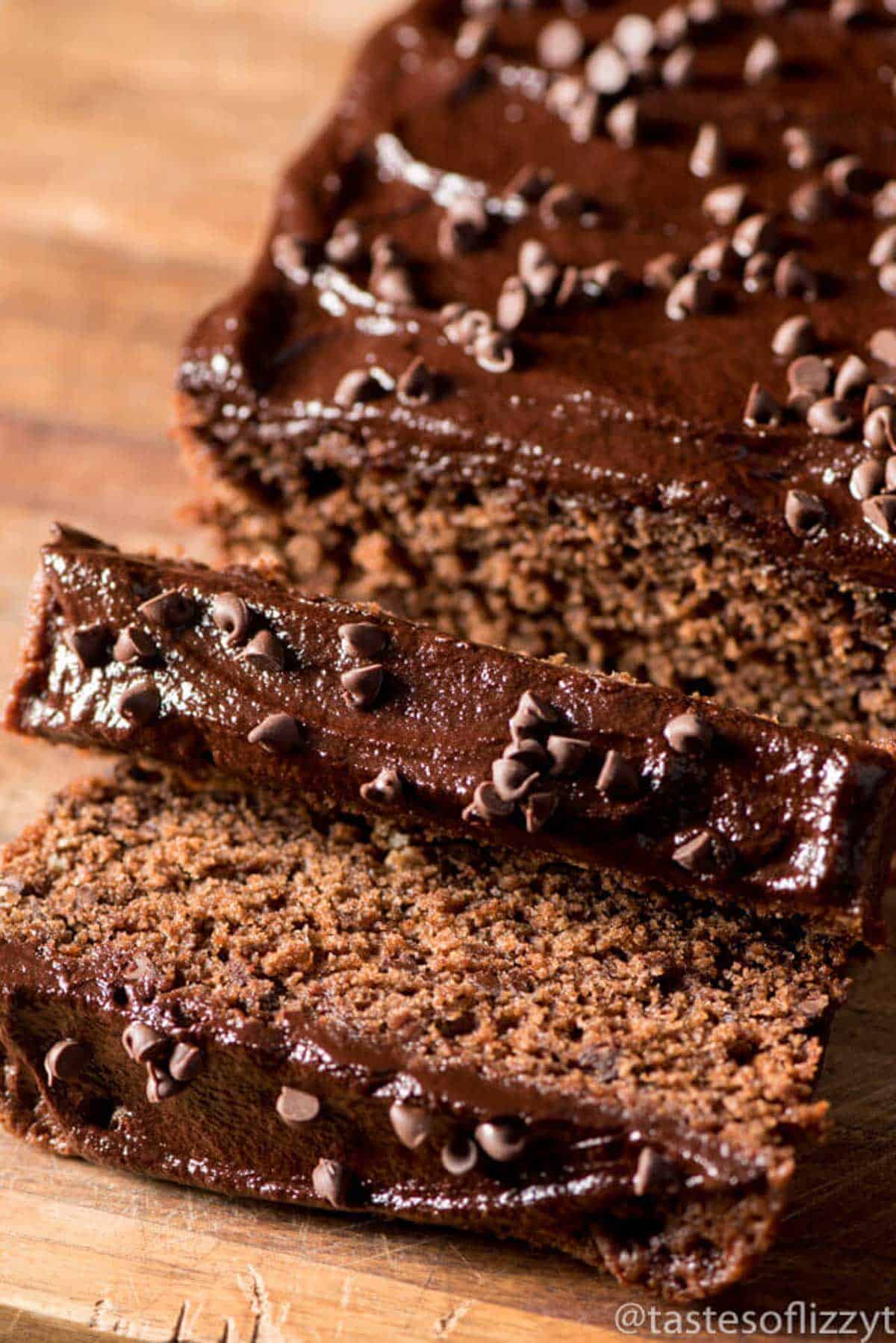 two slices of chocolate friendship bread