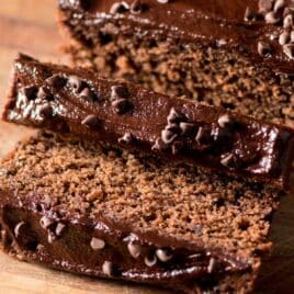 closeup of slices of chocolate amish friendship bread