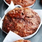 closeup of a chocolate muffin