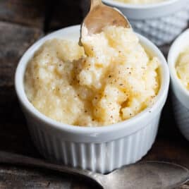 a spoon in a cup of instant tapioca pudding