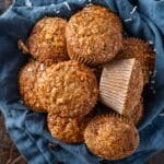 closeup of muffins in a basket