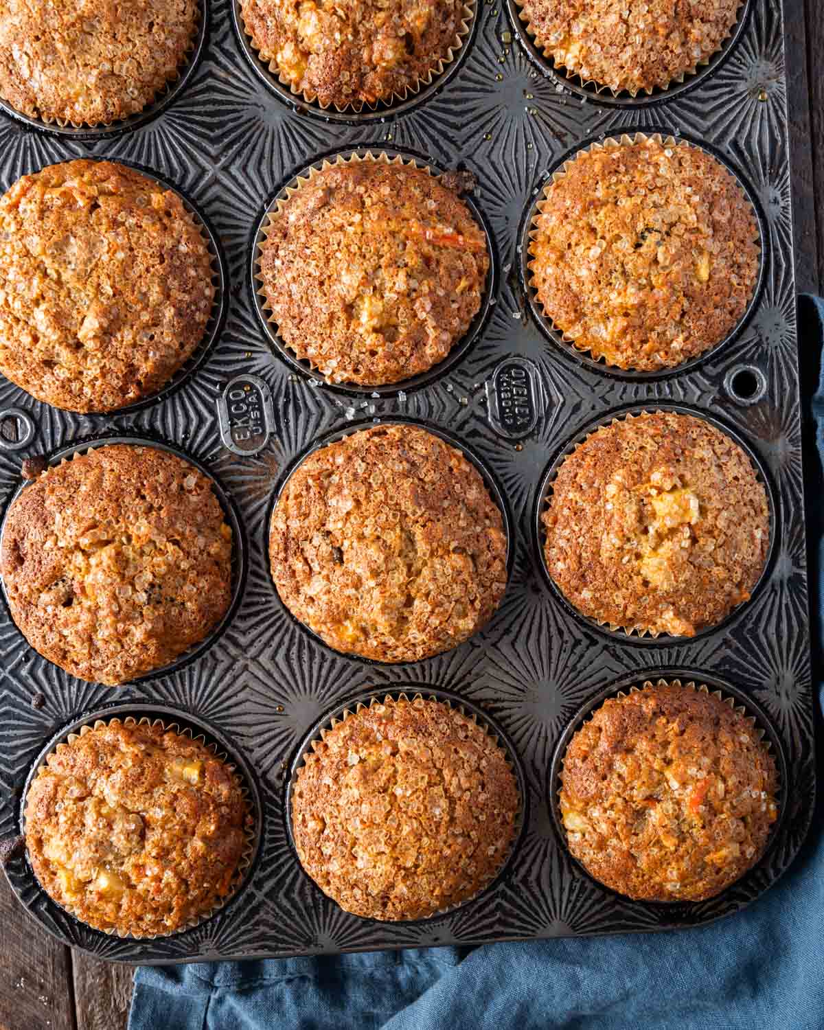 morning glory muffins baked in a pan