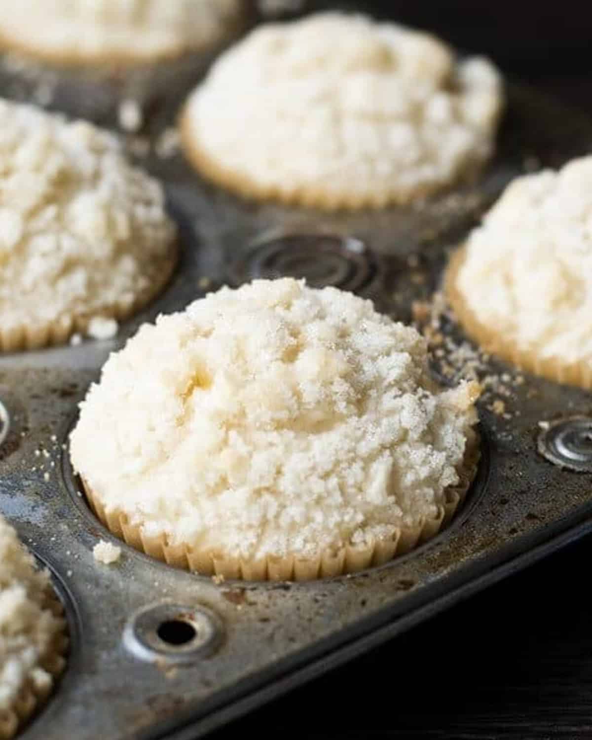 shortcake muffins in a muffin pan