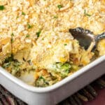 a spoonful of chicken divan casserole