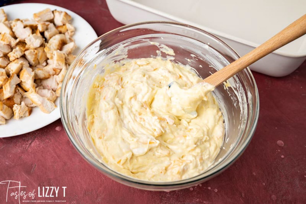 creamy mixture in a glass bowl