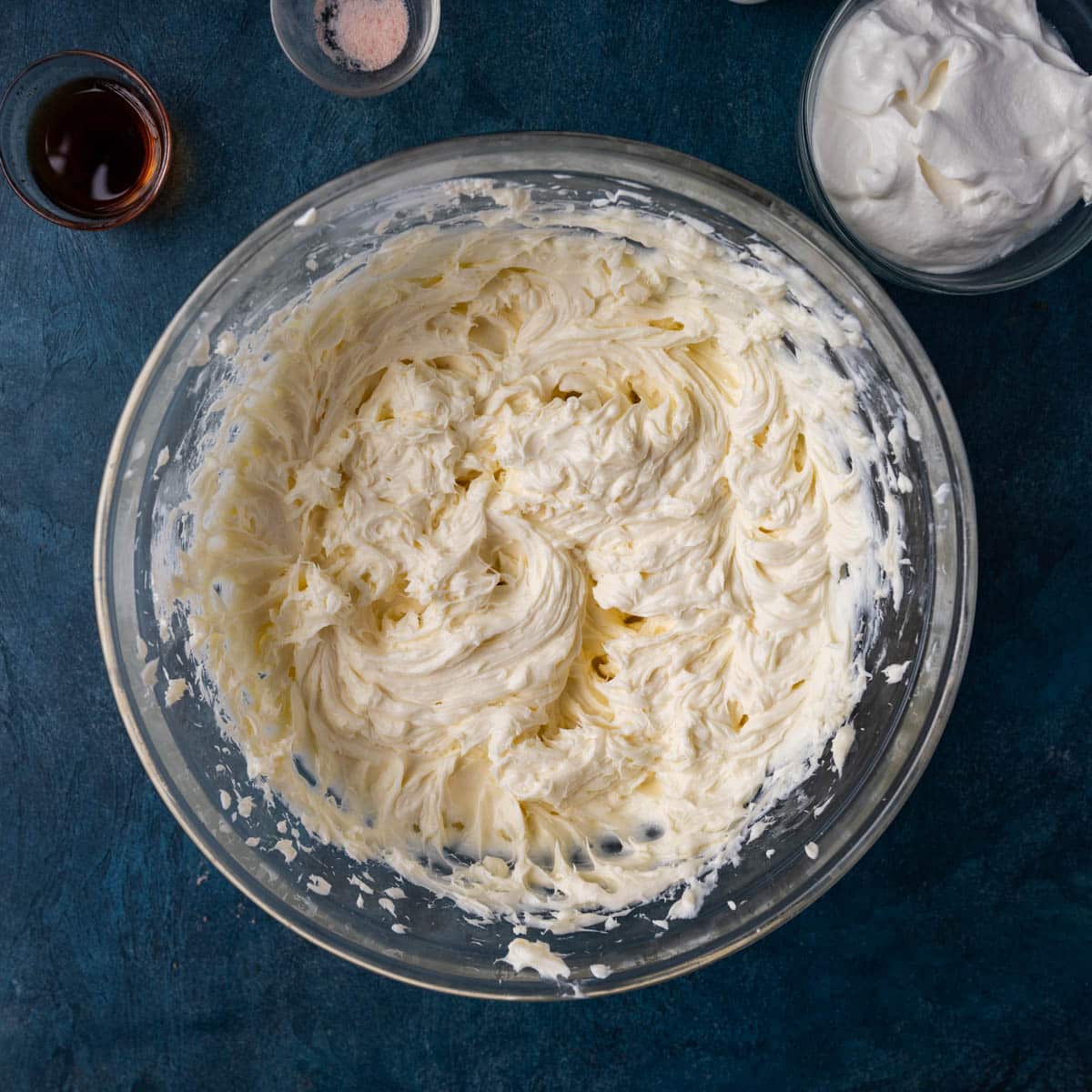 cream cheese and sugar mixed in a bowl