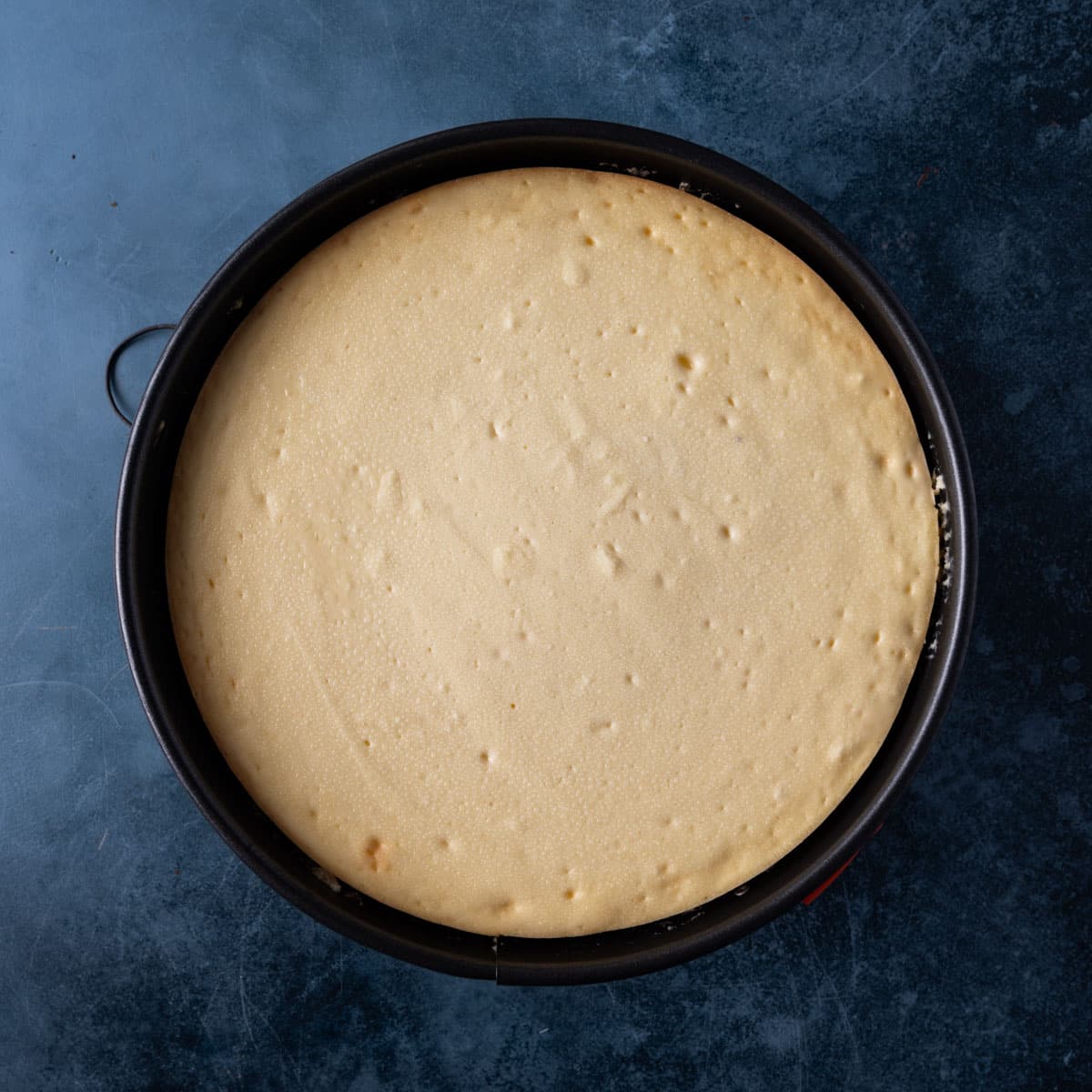 baked cheesecake in a springform pan