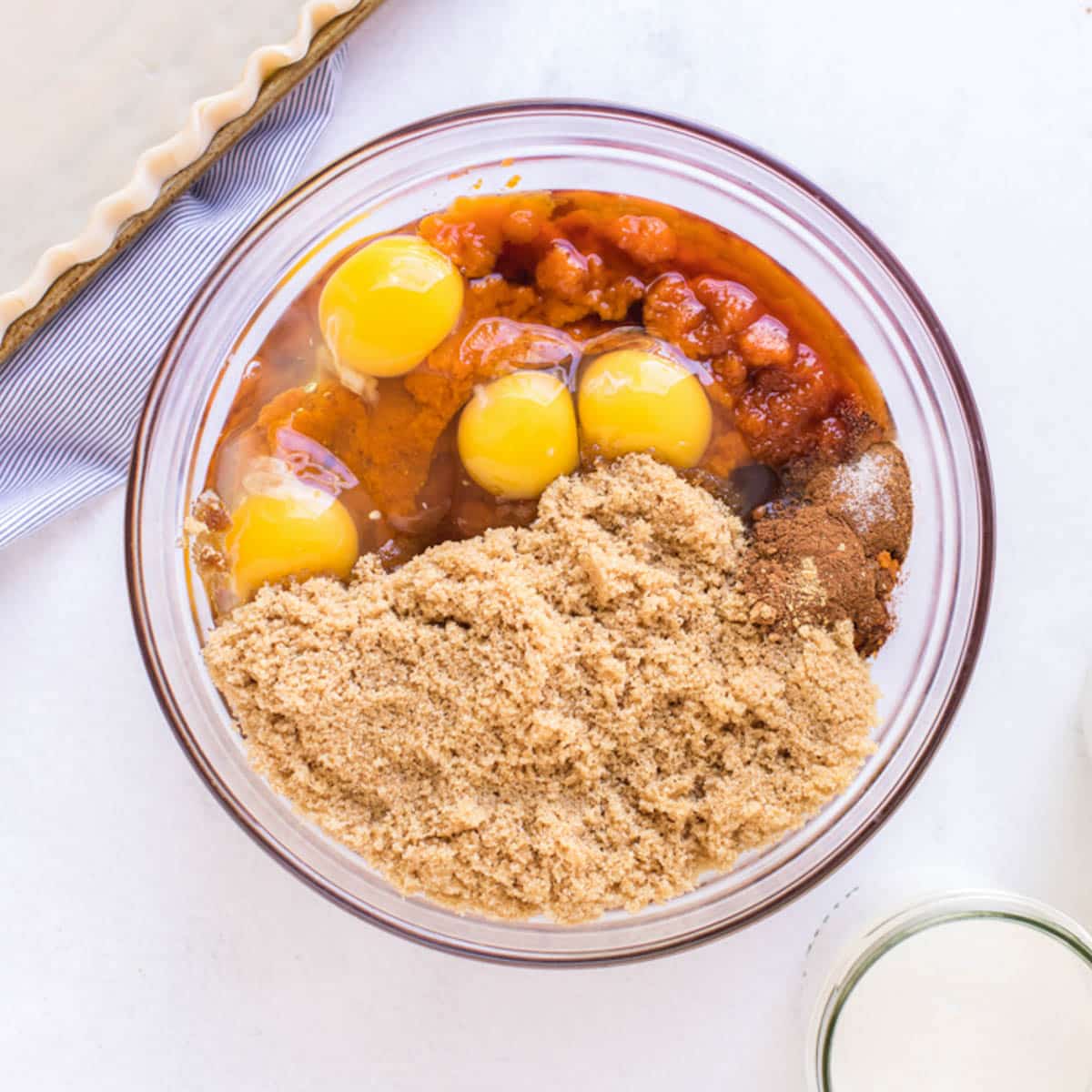 pumpkin pie filling in a bowl