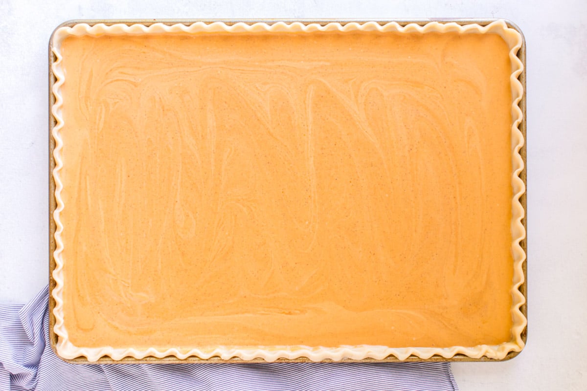 unbaked pumpkin slab pie