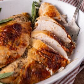 slow cooker turkey breast on a plate