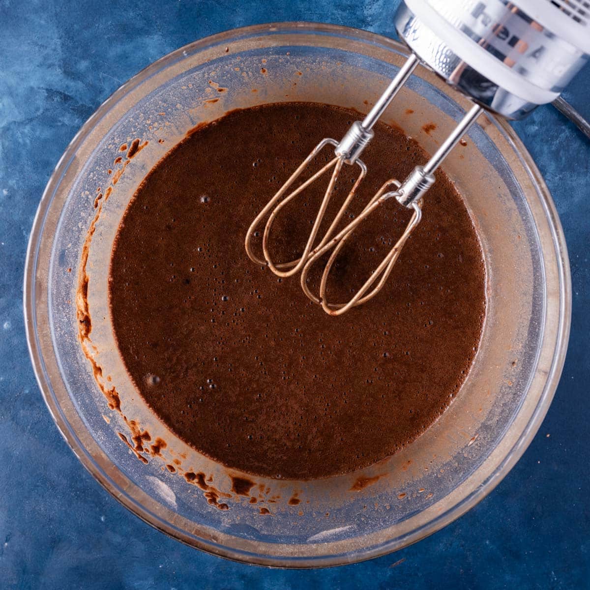 cake batter in a mixing bowl