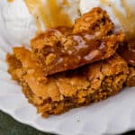 butterscotch bars with butterscotch sauce