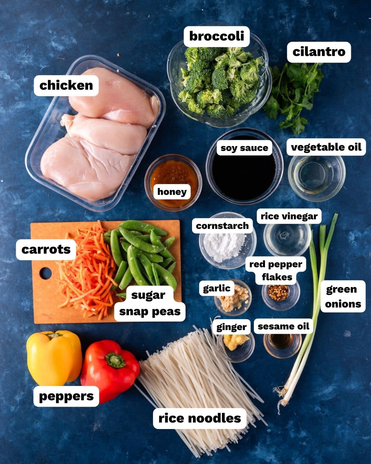 ingredients for quick chicken stir fry on a table