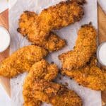 doritos chicken tenders on parchment paper