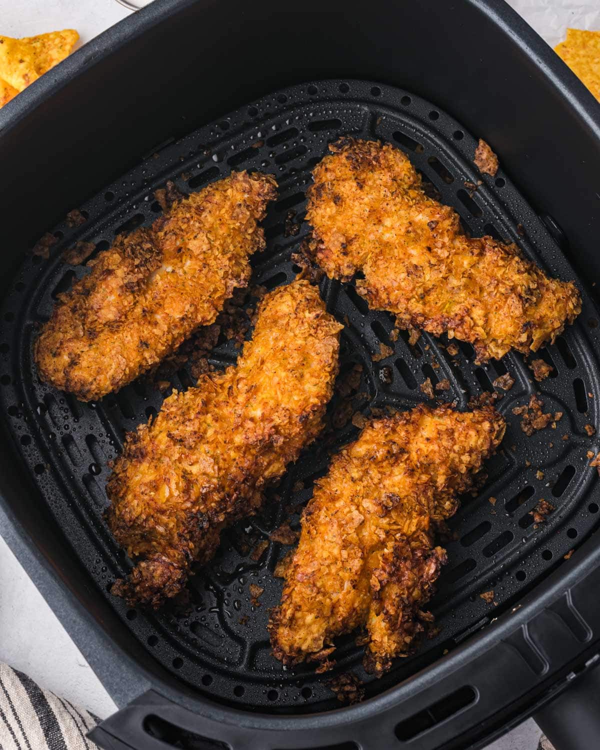 dorito chicken tenders in an air fryer