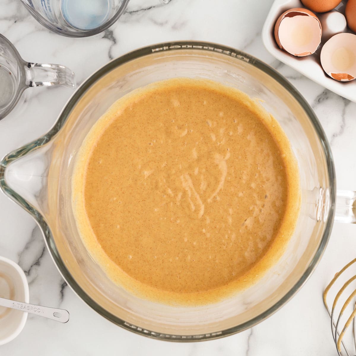 cinnamon muffin batter in a bowl