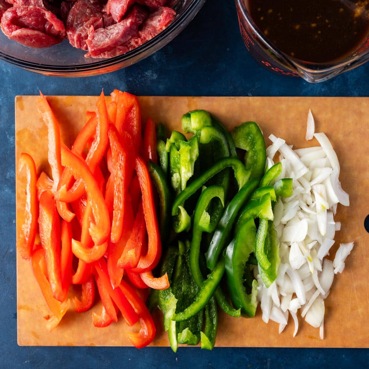 sliced veggies on a cutting board