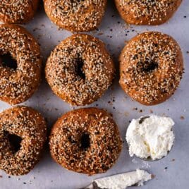 whole wheat bagels with everything seasoning