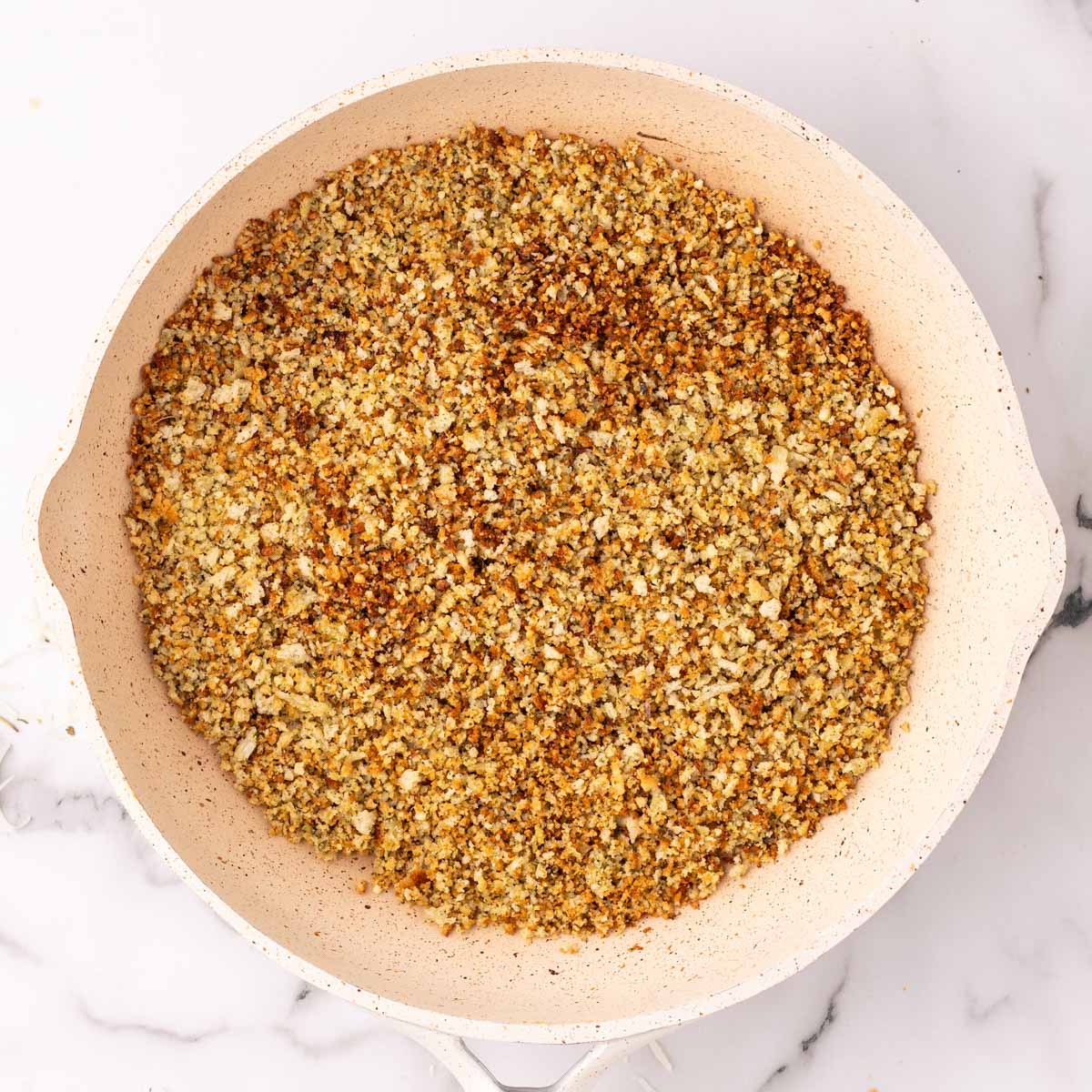 toasted breadcrumbs in a skillet